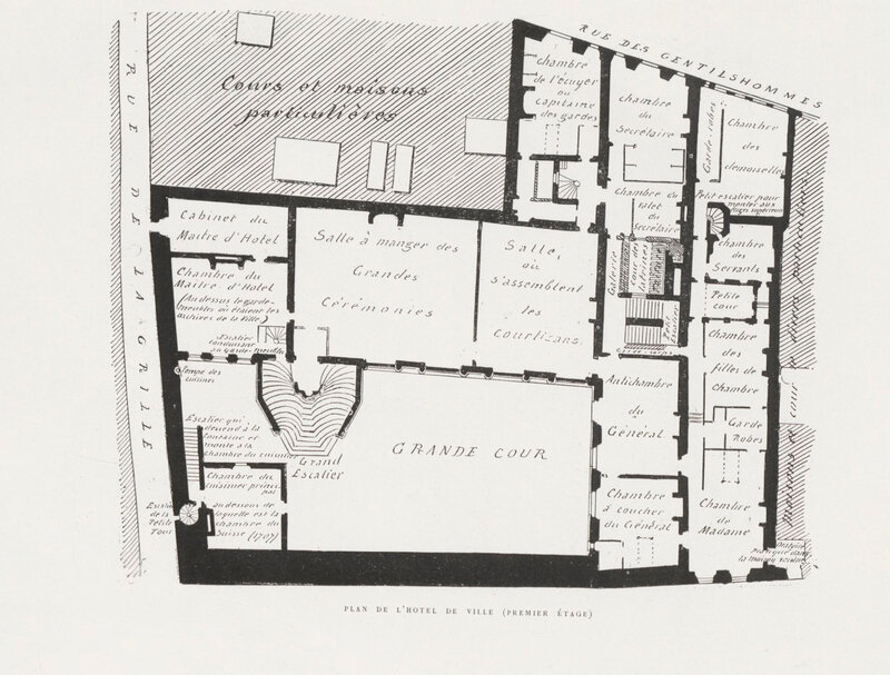 Plan du premier étage de l'hôtel de ville de la Rochelle