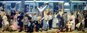 Albert herter le départ pour la guerre 14