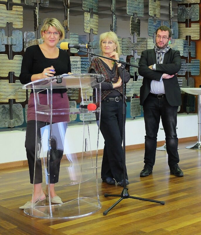 Anne Clayette, présidente de DMP, pendant son petit discours de remerciement aux élus de la Ville de Strasbourg