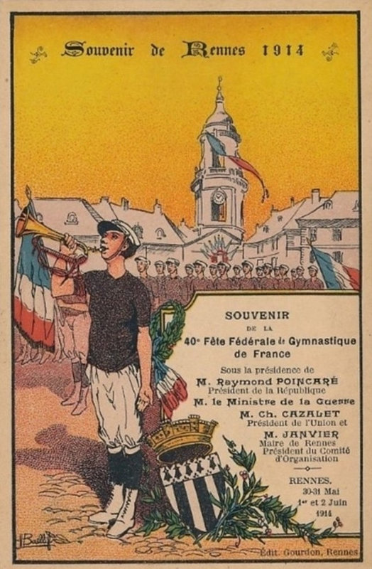1914 CPA Rennes 40e Fête Fédérale 1