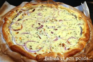 Quiche au thon, tomate et moutarde 1