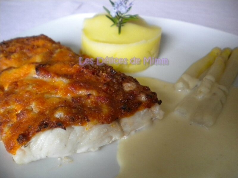 Filet de sandre en croûte de chorizo à la crème d’ail 4