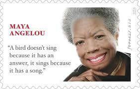 Une Citation D Un Autre Auteur Sur Un Timbre Pour Rendre Hommage A Maya Angelou Biblioworld