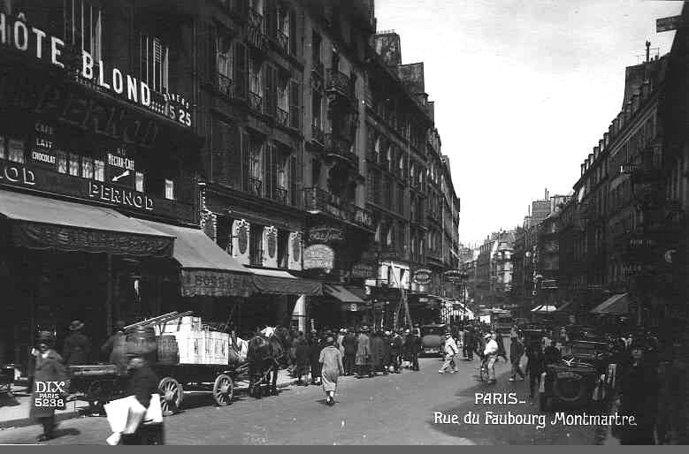 Le Faubourg Montmartre dans les années 20
