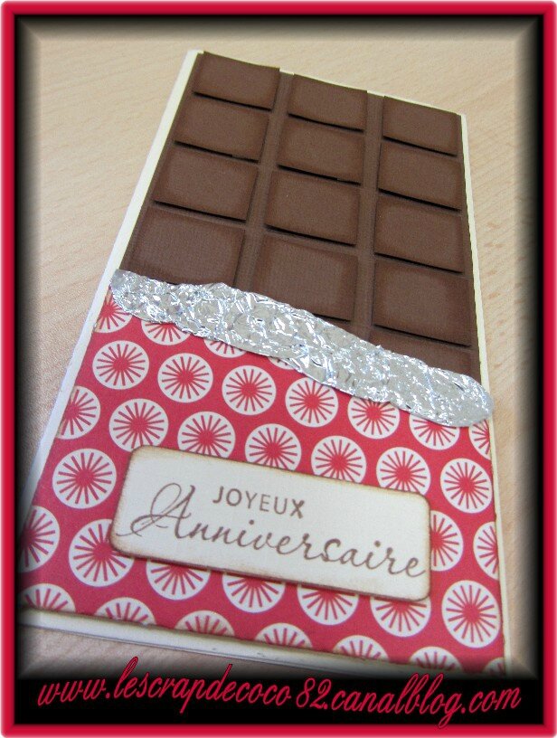 Carte Tablette De Chocolat Joyeux Anniversaire Le Scrap De Coco