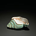 A shell-shaped brush washer, seal mark and period of jiaqing (1796-1820)