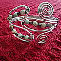 Bracelets en aluminium perles, pierres naturelles